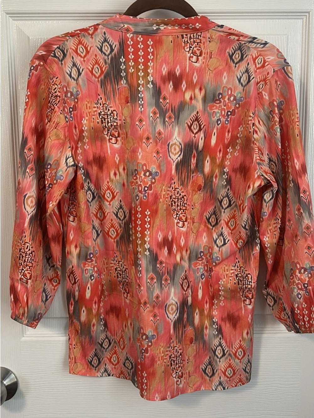 Women's Pink Multi-Pattern Button Front Top - Picture 2 of 3